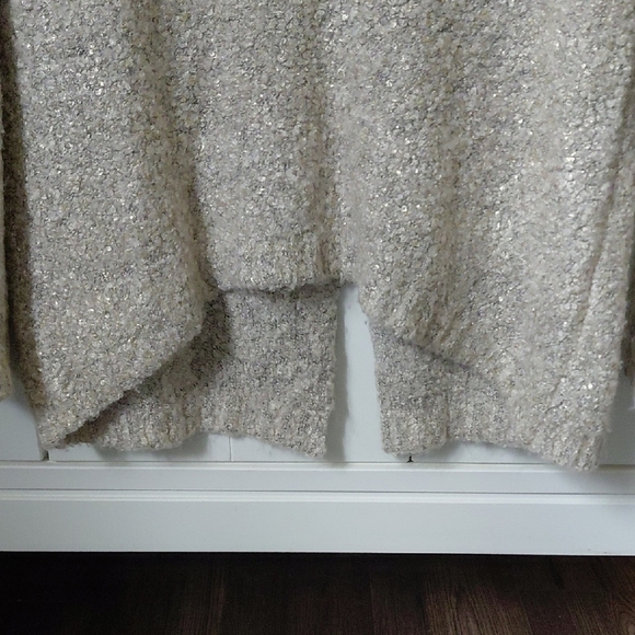 Cream Textured Crew Neck Sweater with Relaxed Fit - Picture 2 of 6